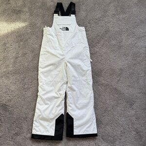 The North Face Kids White and Black Snow Overall Bibs